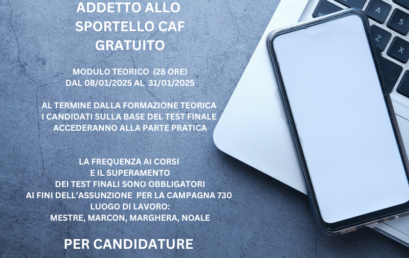 CORSO DI FORMAZIONE ADDETTO ALLO SPORTELLO CAF 2025