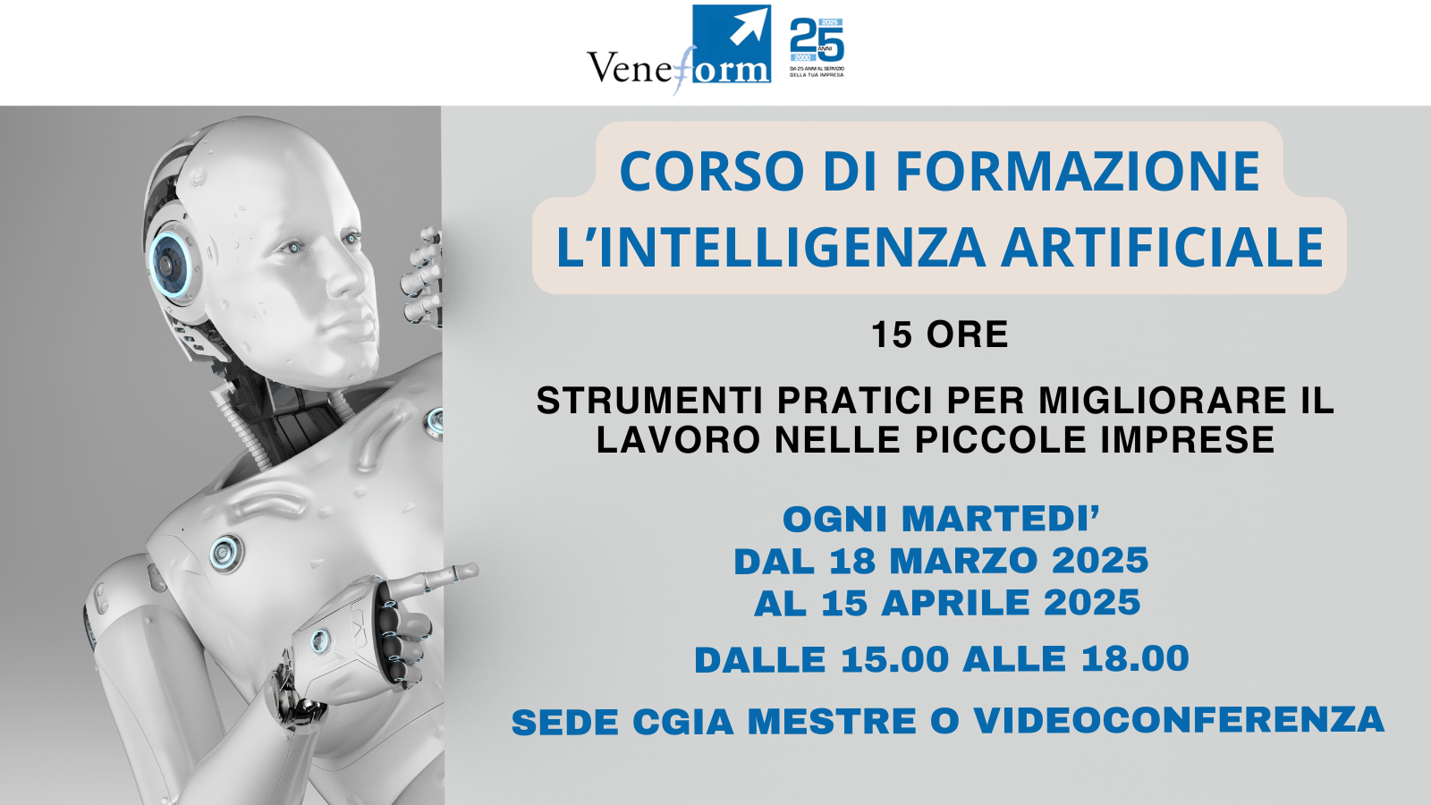 CORSO DI FORMAZIONE – L’INTELLIGENZA ARTIFICIALE